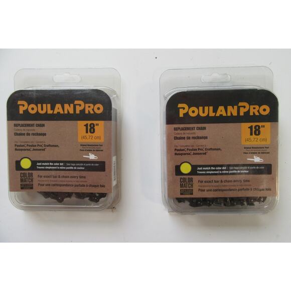 Poulan Pro 18" Chainsaw Chains Replacement 3/8 Pitch .050 Gauge Cutting Lot Of 2 - Picture 1 of 6
